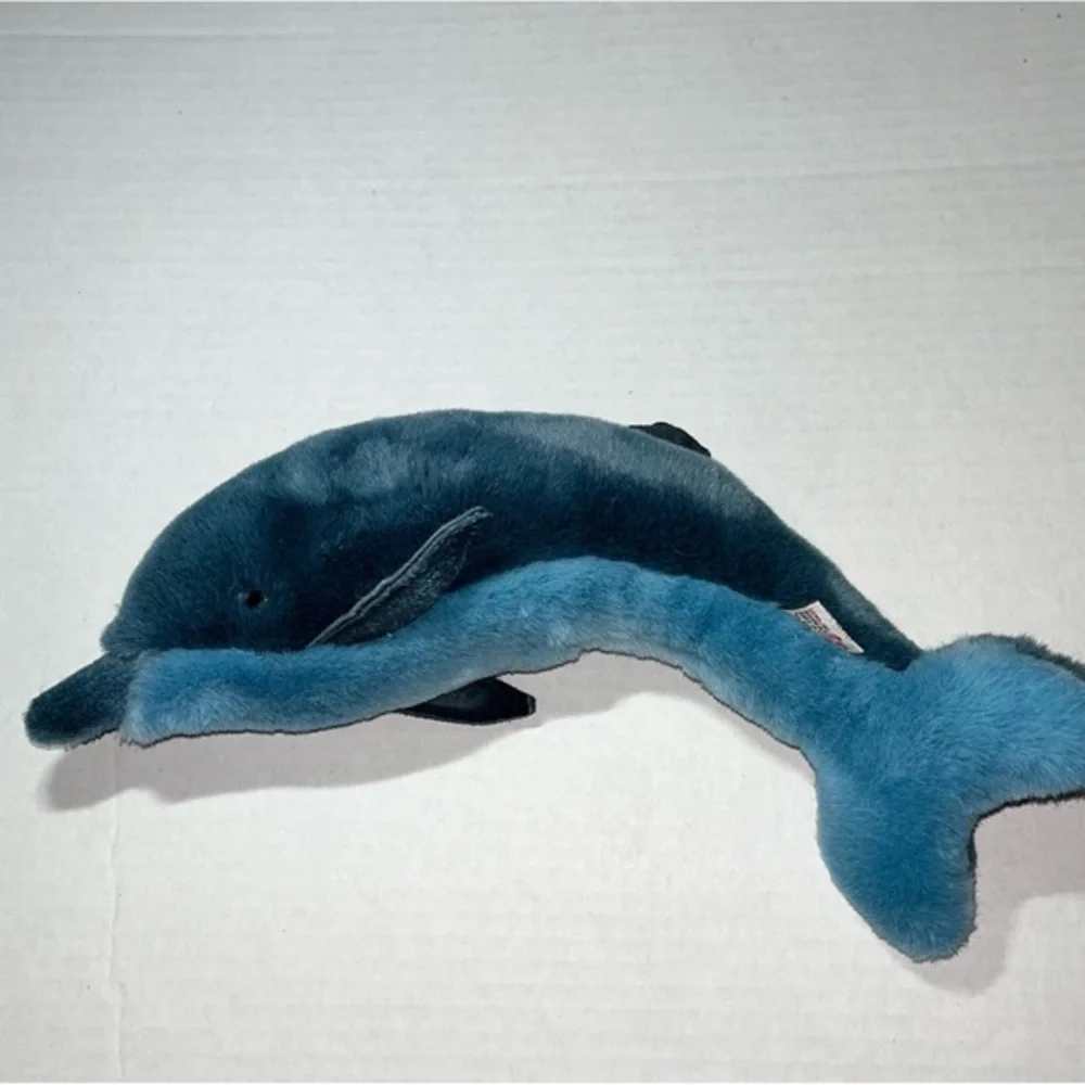 Gund 1986 Vintage‎ Blue Bottle Nosed Dolphin Stuffed Plush Stuffed Animal